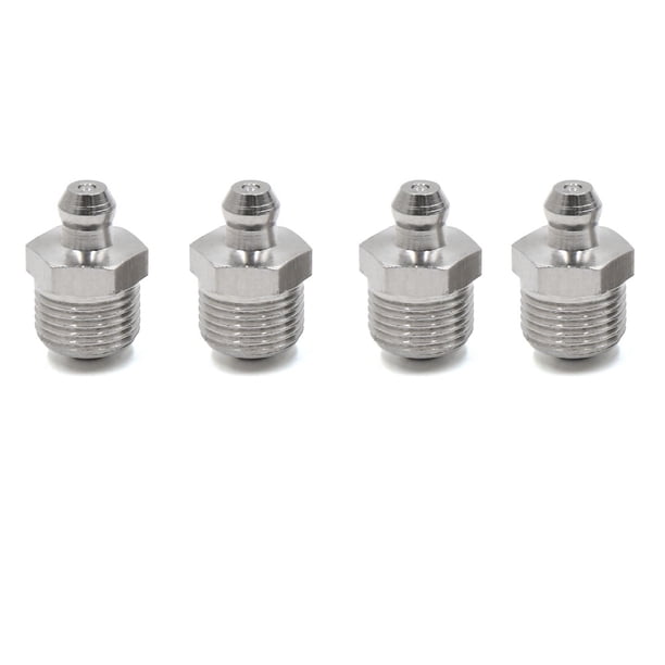 4Pcs Rosca M12 X 1 Engrasador Recto Acero Inoxidable Boquilla de Grasa Engrasadoras