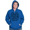 thumbnail image 4 of Bald Eagle Traditional American Unisex Fleece Graphic Zip Up Hoodie Brisco Brands 5X, 4 of 5