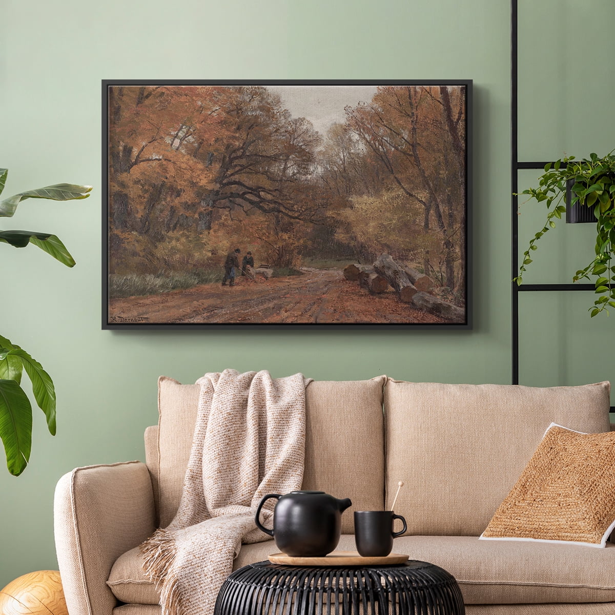 Vintage Landscape-CCCX By Wexford Home Framed in Black Wood Gallery Wrapped Canvas 17 in. x 25 in.