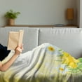 thumbnail image 3 of Daffodil Soft Flannel Fleece Blanket, Daffodils Garden Narcissus Rebirth and New Beginnings Celebration Graphic, Cozy Plush for Indoor and Outdoor Use, 70" x 90", Green Yellow White, by Ambesonne, 3 of 5