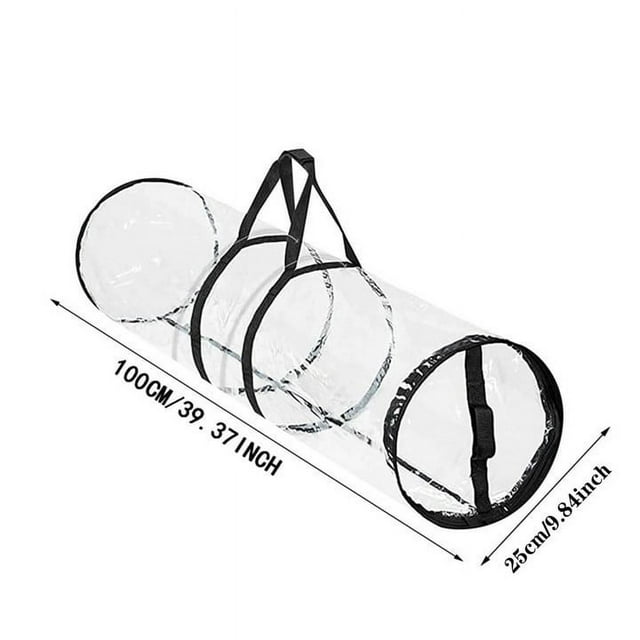 Home Textile Storage Christmas Clear Zipper Storage Bag for Wrap Holiday Paper Tube Storage Solution