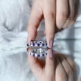 thumbnail image 6 of Rosec Jewels Heart Shape Eternity Ring for Women with Amethyst and Moissanite, 925 Sterling Silver, US 7.00, 6 of 9