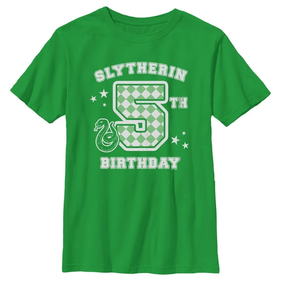 Boy's Harry Potter Slytherin 5th Birthday Graphic Tee Kelly Green Medium