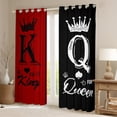 thumbnail image 2 of Black White Red Couple 52"Wx84"L Window Curtains For Men Women Room,King And Queen Crown 30%-50% Blackout Curtains Mr Mrs His Her Curtains & Drapes Romantic Valentine'S Day Curtains 2 Panels, 2 of 6
