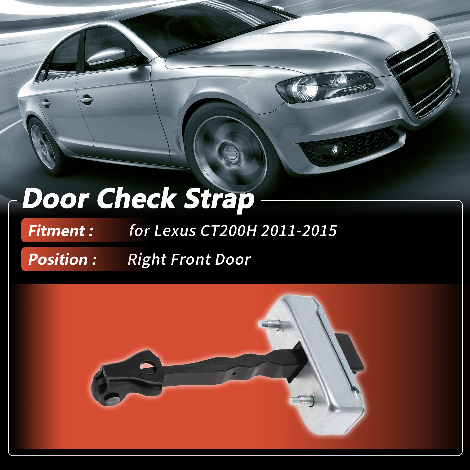 Unique Bargains Right Front Door Check Strap for Lexus CT200H 2011-2015 - 1 Pcs