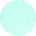 thumbnail image 1 of Ahgly Company Indoor Round Solid Turquoise Blue Modern Area Rugs, 3' Round, 1 of 4