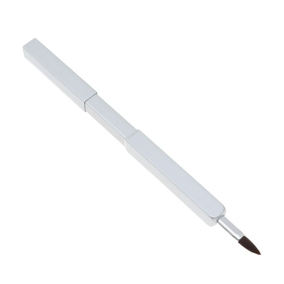 EeaseMX Pincel labial retráctil de fibra de nailon, portátil, con tubo de metal (blanco)