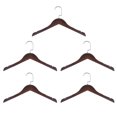 thumbnail image 1 of 5piezas C24 Madera Traje Perchas 400mm Longitud Inoxidable Acero Gancho U-Muescas Retro Antideslizante Abrigo Percha con Suaves Rayas para Chaqueta Pantalones Camisa, 1 of 7
