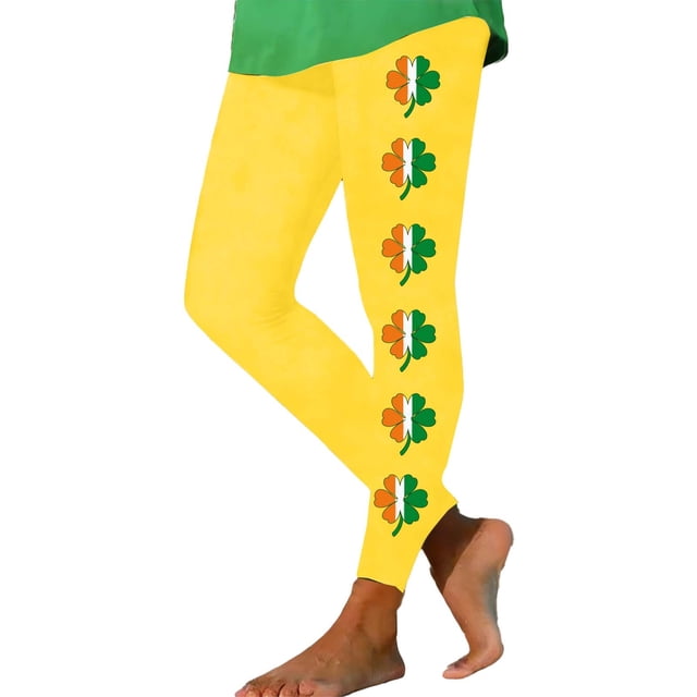 Pantalones de Yoga de Cintura Alta Día de San Patricio Impreso Corriendo Suelto Pantalones de Yoga Largos Traje de Pantalones de Mujer