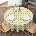 thumbnail image 3 of Yellow Cartoon Unicorn Star Lightning Pattern Round Tablecloth 60"x60",Wrinkle Wipeable Table Cloth for Kitchen Dining Room Picnic Patio Party, 3 of 6