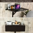 thumbnail image 6 of Gymax Wall-Mounted Drop-Leaf Table Folding Kitchen Dining Table Desk Space Saver, 6 of 10