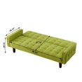 thumbnail image 5 of 73" Accent Convertible Sleeper Sofa Bed, Modern Linen Upholstered Loveseat Sofa Couch with Adjustable Backrest and 5 Legs, 2-Seater Lounge Couches for Living Room, Bedroom, Office, Green, 5 of 9