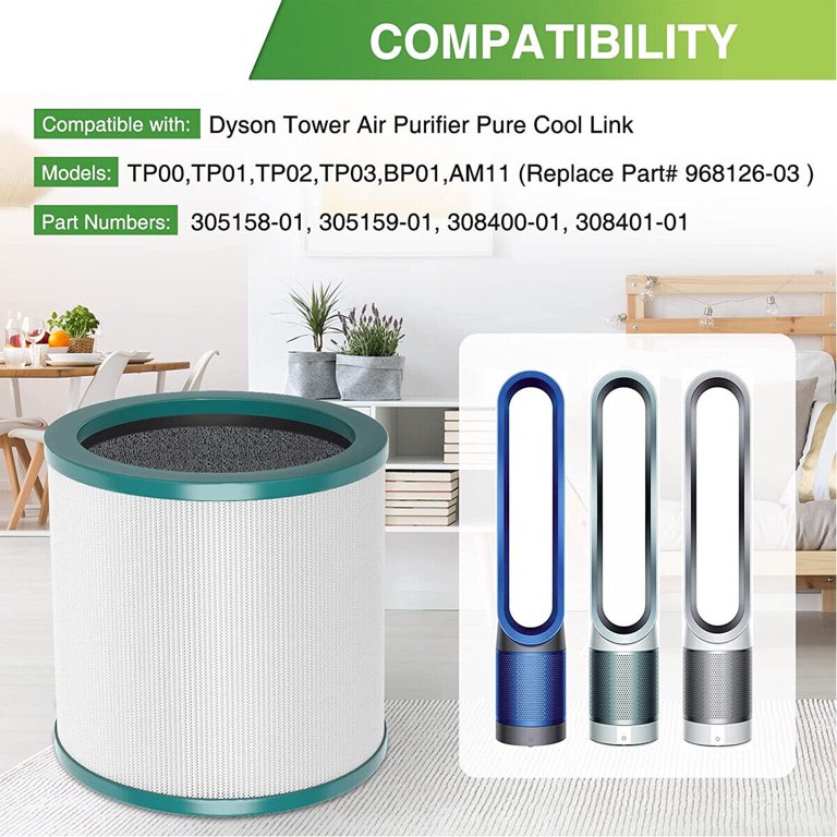 vhbw Filtre HEPA compatible avec Dyson Pure Cool AM11, TP00, TP01, TP02,  TP03 purificateur d'air - Filtre de rechange