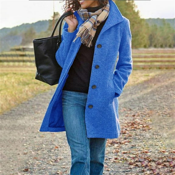 Pyhlmscde Women's Casual Wool Blend Stand Collar Coat, Fall Outfits for Women, Fall Coats, Cardigan for Women