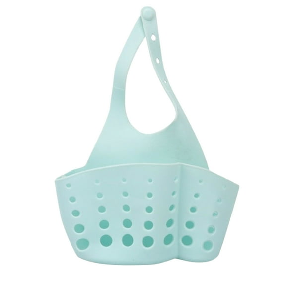 Portable Kitchen Sink Hanging Bag Basket - PVC Sponge & Washcloth Holder for Bathroom & Kitchen Storage, Blue/Green/Coffee, 12x22 cm