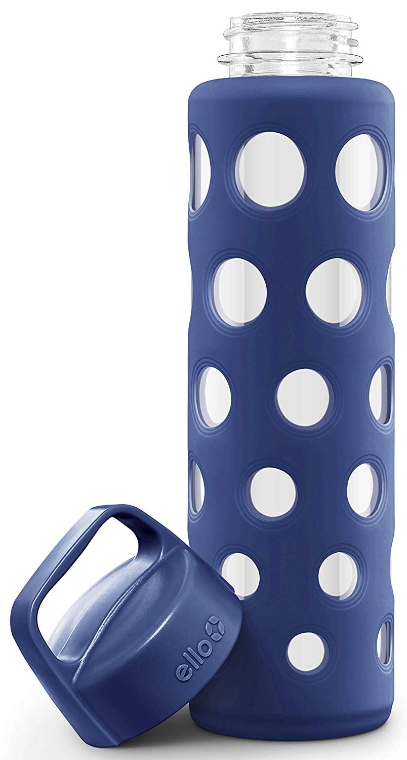 ELLO Wren Insulated Glass Water Blue Bottle 25oz Soft Straw Locking Lid BPA  Free