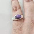 thumbnail image 4 of Charoite Mans Tiny Ring, Natural Charoite Womens Ring, Plain Silver Jewelry, 925 Silver Ring, Birthday Gift, Mens Ring, Plain Design, Ottoman Style Ring, Christmas, Turkey Dainty Ring, 4 of 5