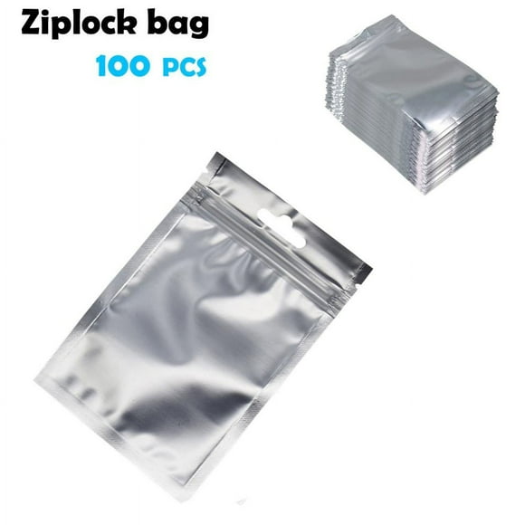 SDNall 100 Resealable Smell Proof Bags Holographic Ziplock Bags Flat Bags