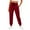 Wine, variant on Turilly Women's Cuffed Jogger Pants Solid Color Casual Sport Pants Elastic-Waistband Pocket Pants