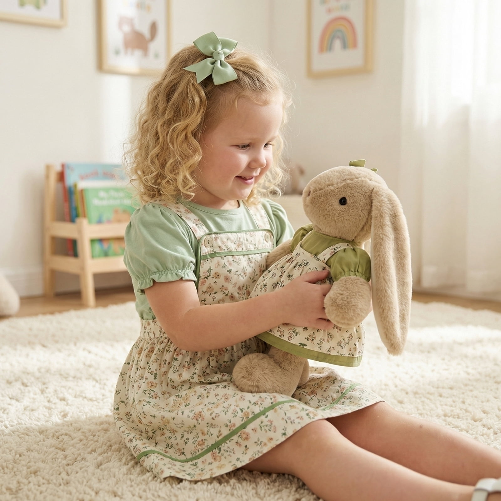Plush Bunny Toy, White, 11.8 inch, 1 Pack, Suitable for Kids Gift Collection and Home Decoration