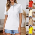 thumbnail image 2 of CUSTG Casual T-Shirts For Women Summer T Shirt Fashionable Color Gradient Short Sleeved Button Down Shirt Relaxed Fit Tops, 2 of 5