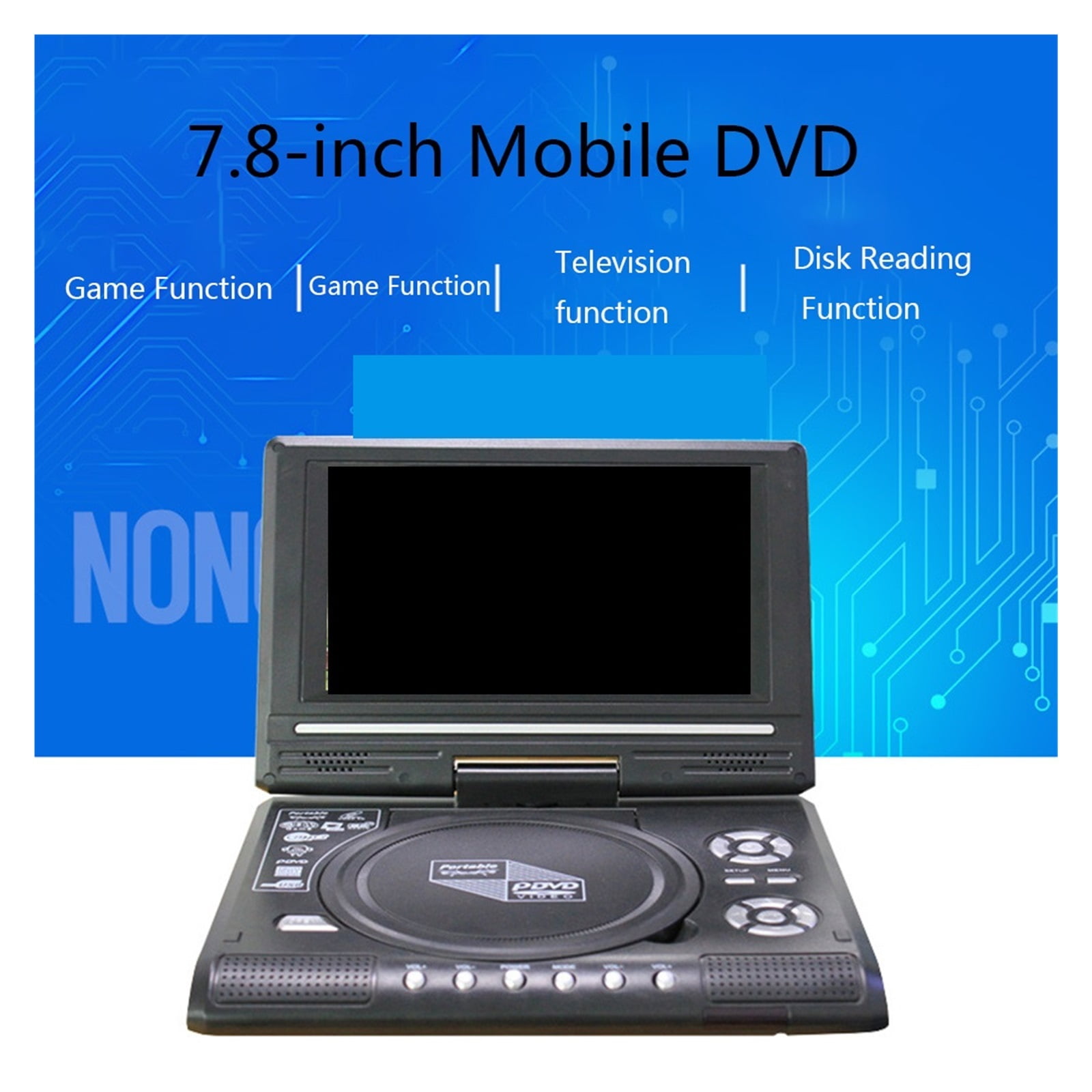 DVD Player 7.8 Inch Digital CD Players 270 Degree Rotation Screen With Remote Control Cinema Radio Playing ,Upgrade Drive