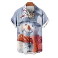 thumbnail image 2 of Mens Manga Corta Botón Abajo Camisas, Navidad Impreso Turndown Cuello Blusa, Top de Moda Casual, 2 of 3