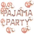 thumbnail image 1 of (oro + oro rosa) Globos de fiesta de oro rosa Pancarta de fiesta de pijamas Decoración de fiesta de pijamas Globos de fiesta de spa para fiesta de pijamas, 1 of 5