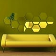 thumbnail image 4 of Winter Savings! 12PCS Acrylic Mirror Wall Stickers Self Adhesive Removable Hexagonal Decorative Mirror Sheet For Home Living Room Bedroom Decor, 4 of 11