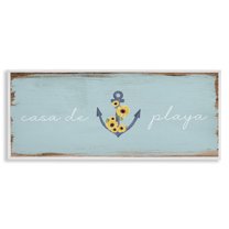 Stupell Industries Casa de Playa Nautical & Beach Painting White Framed Art Print Wall Art, 30 x 13