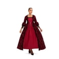 thumbnail image 6 of Victorian Gothic Ball Gown Dress with Lace Details & Choker Necklace - Renaissance Inspired Evening Dress, 6 of 13