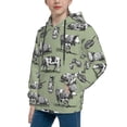 thumbnail image 2 of Goofa Farm Cows Pattern Hooded Sweatshirt for Youth Trendy youth sweatshirt Casual Hoodie for Boys and Girls-Small, 2 of 6