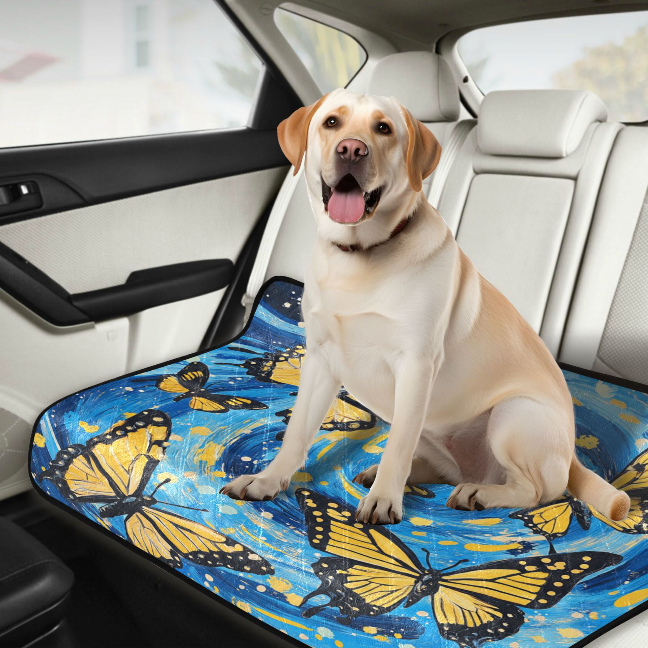 Qxltty Butterfly Starry Night Cat litter Pads Pet Set of 3 Diaper Mats Center Anti-leakage Layer Absorbent Soft and Comfortable