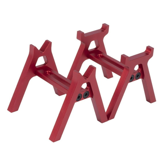 colcolo 2 Pieces RC Car Work Stand Compact Professional Aluminum Alloy for 1/18 Red