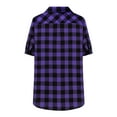 thumbnail image 4 of Mens Plaid Button Down Shirt Checkered Short Sleeve Casual Shirts Summer Beach Work Shirt with Pocket, 4 of 8