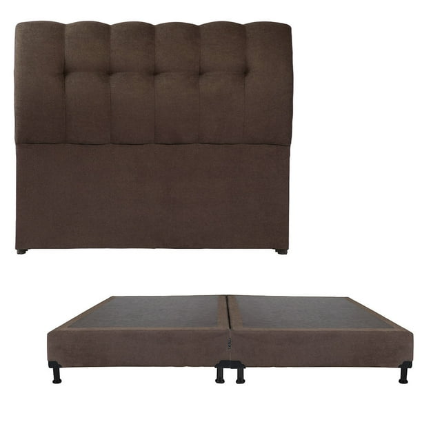 Box Base Cama King Size + Cabecera Nube Chocolate