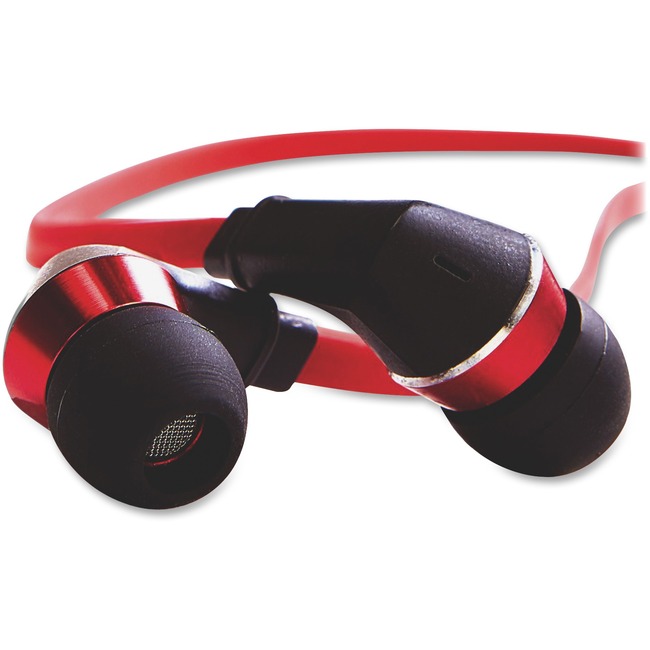 Verbatim Tangle-Free Earphones - Red 
