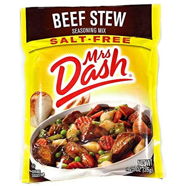Mrs Dash Salt Free Beef Stew Seasoning Mix (1.25 Oz Packets) 4 Pack