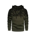 thumbnail image 4 of MAWCLOS Mens Pullover Camouflage Sweatshirt Drawstring Hoodies Fleece Fall Long Sleeve Hooded Tops Army Green S, 4 of 6