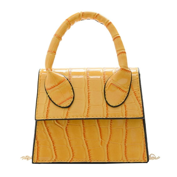 Sywqhk Mini Bolso De Mujer Alligator Pu Crossbody Tote Cadena Bolsos De Hombro (Amarillo) Sywqhk Para estrenar