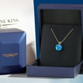 thumbnail image 5 of Gem Stone King 14K Yellow Gold Simulated Blue Opal Pendant Necklace for Women | 0.94 Cttw | Gemstone October Birthstone | Round Cabochon 10MM | With 18 inch Chain, 5 of 6