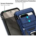 thumbnail image 3 of for Google Pixel 8 Case with Slide Camera Cover Drop Tested Military Grade Heavy Duty Protective Sturdy Rotate Ring Kickstand Phone Case for Google Pixel 8(Blue), 3 of 7