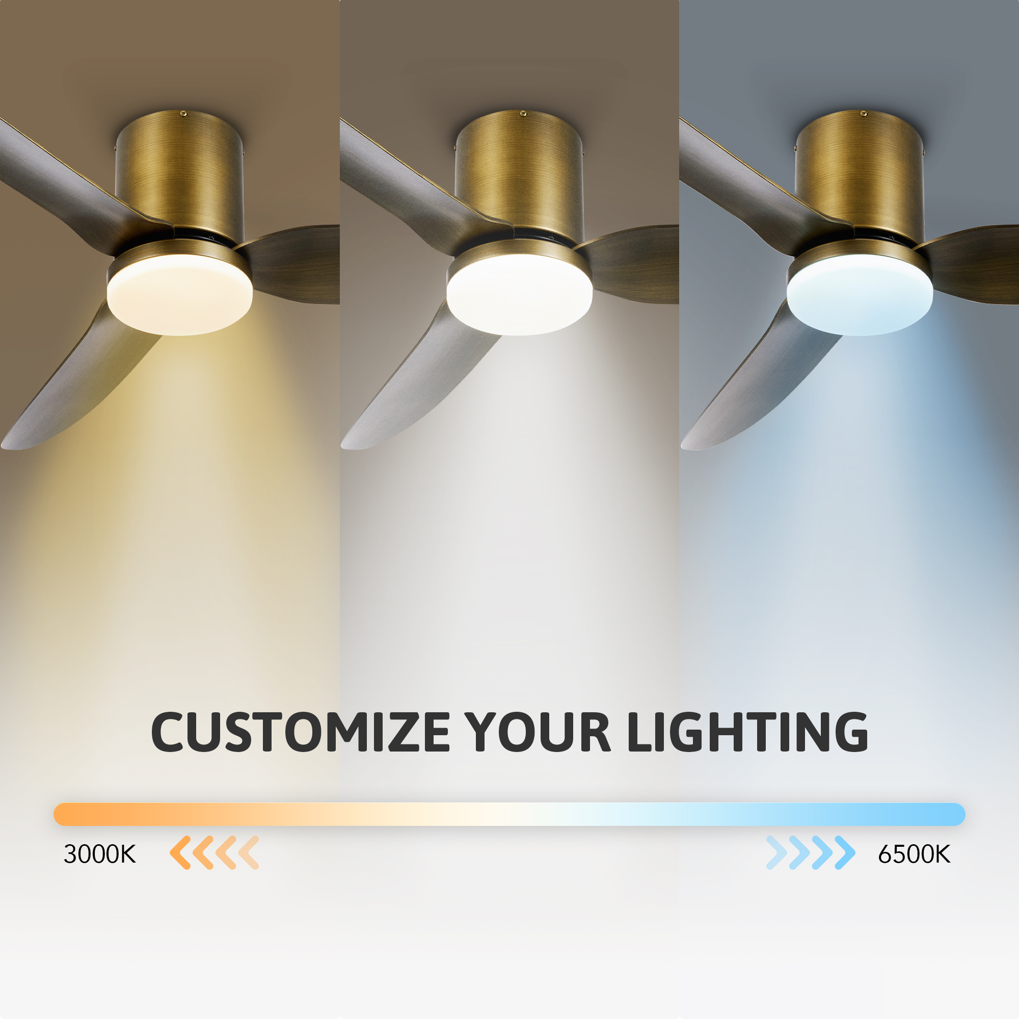 Bestco 52in Bronze LED Smart Ceiling Fan with Remote Control