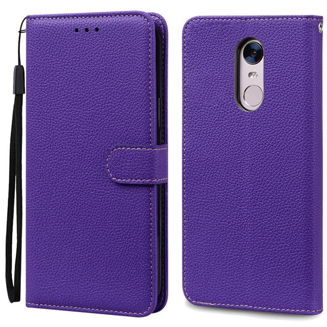 For Xiaomi Redmi 5 Plus Case Redmi 5 Shockproof Wallet Flip Case for Xiomi Redmi 5 plus 5plus Phone Cases Leather Fundas Shell Dark Purple For Redmi 5