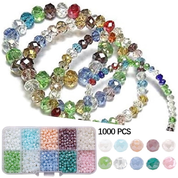 1000 piezas coloridas de facetado espaciador suelto para s hechas a mano DIY collar joyería que hace pendiente manuali 1 Macarena Cuentas espaciadoras