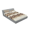 thumbnail image 2 of Ambesonne Vintage Fitted Sheet & Pillow Sham Set, Antique Mosaic Effect, Queen, Beige Brown Tan, 2 of 2
