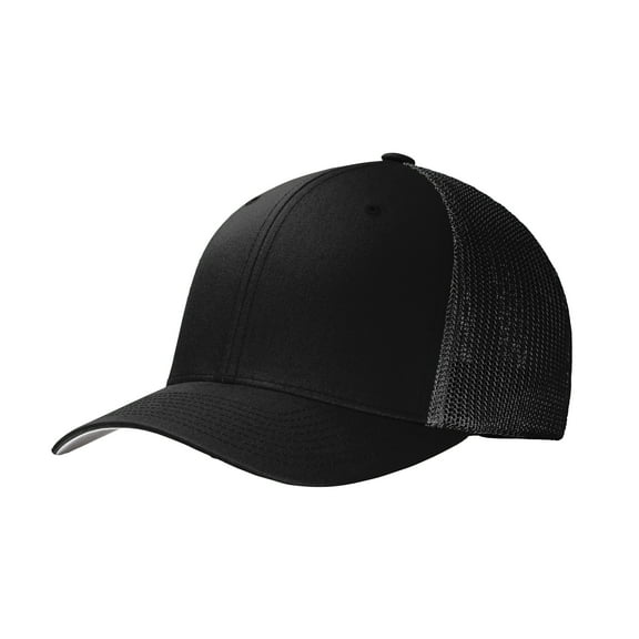 Yellow Rooster Men's Flexfit Mesh Back Male Cap Black/ Black L/XL