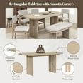 thumbnail image 4 of Harper & Bright Designs Solid Wood Dining Table Set with Bench for 5, 6 Pieces Upholstered Rectangular Dining Room Table Set with Bench and 4 Chairs & Bench, Natural, 4 of 18