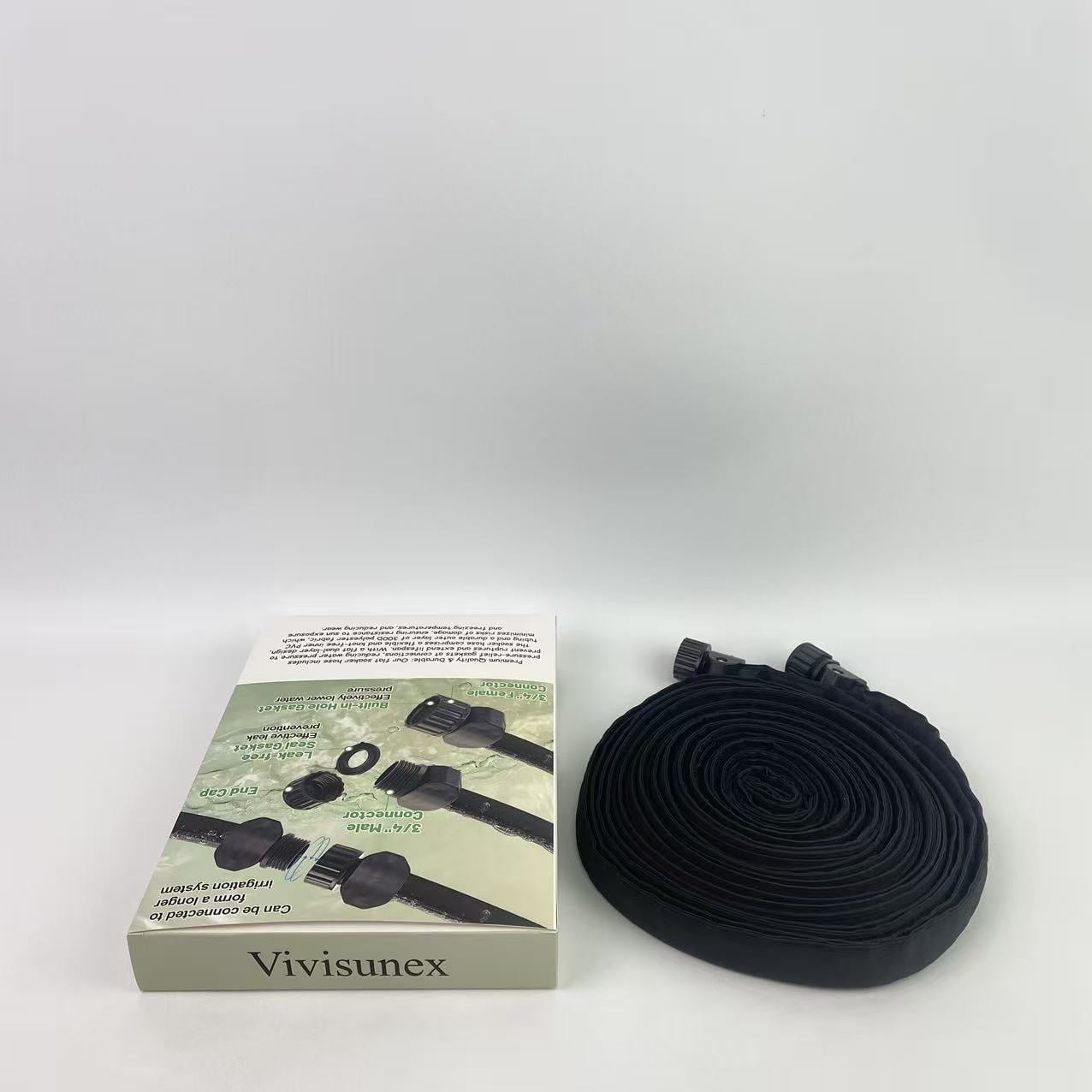 Vivisunex Flexible pipes, not of metal,Flat Soaker Hose for Garden Bed,25 50 75ft 50ft*2 1/2" Linkable Consistent Drip Irrigation Hose (50FT)