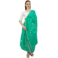 thumbnail image 4 of Phagun Indian Women's Chunni Designer Cotton Dupatta Ethnic Stole Scarves-Sea Green, 4 of 5